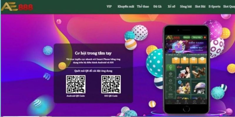 Thao tác tải app AE 888 về Android